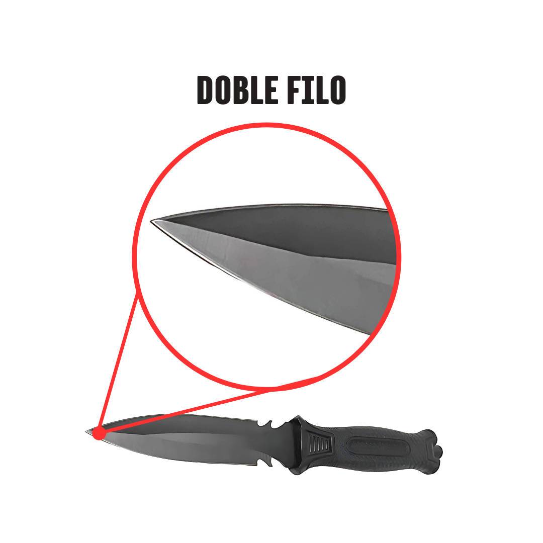 Cuchillo Doble Filo Con Rompe-Cristales