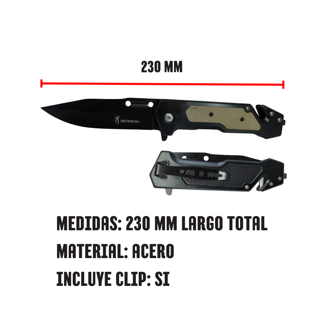 Navaja Tactica Browning Acero Nocturno