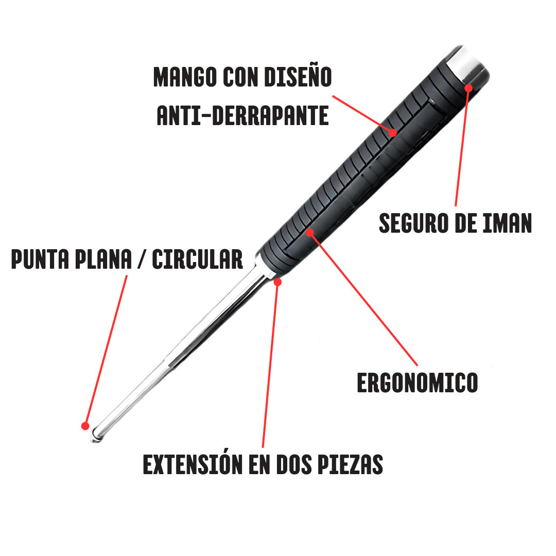 Baston Retráctil Mini de Defensa 19.5 - 49 cm