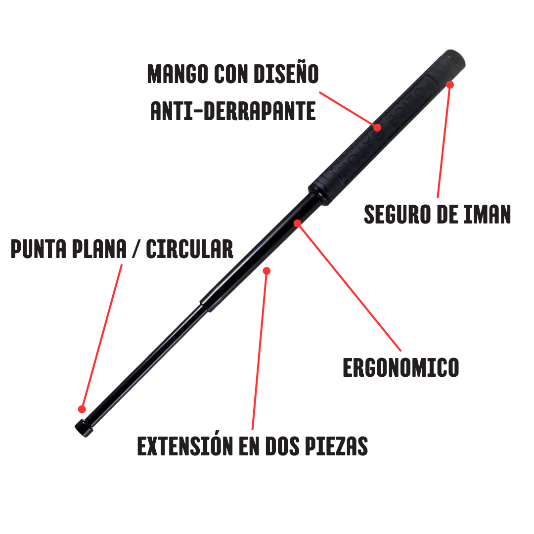 Baston Retráctil Mini de Defensa 19.5 - 49 cm