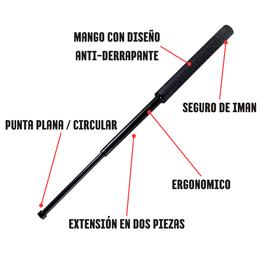 Baston Retráctil Mini de Defensa 19.5 - 49 cm