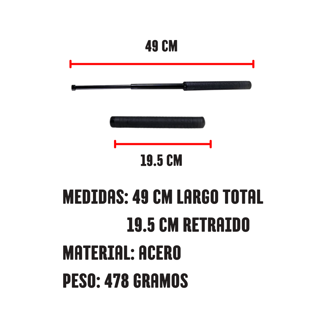 Baston Retráctil Mini de Defensa 19.5 - 49 cm