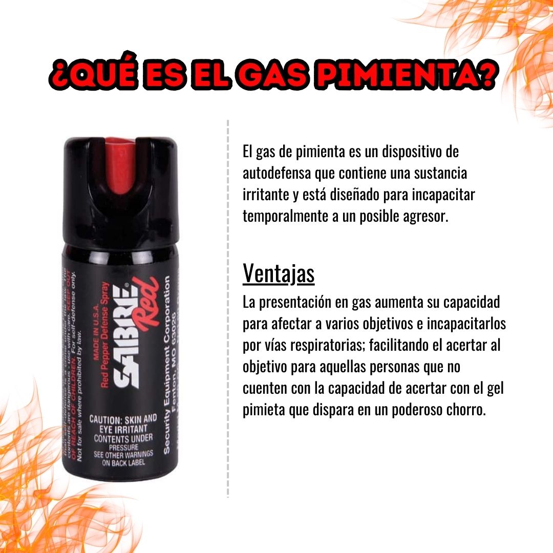 Gas Pimienta SABRERED Disparo en Cono