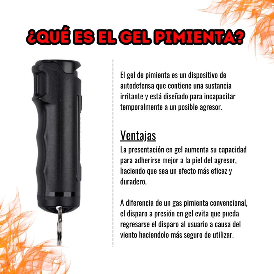 Gel Pimienta SABRERED con Seguro Flip Top y Funda de Snap Clip