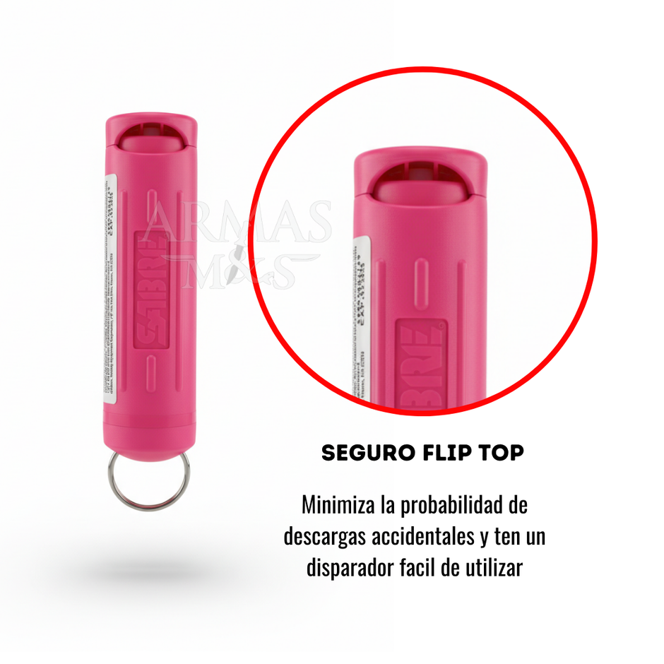 Gel Pimienta SABRERED con Seguro Flip Top y Funda de Snap Clip