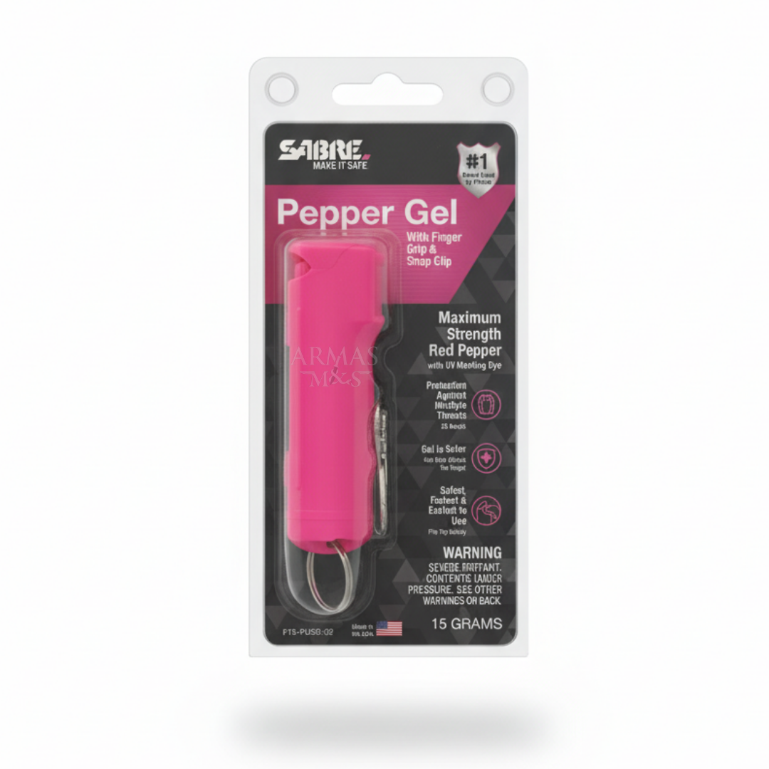 Gel Pimienta SABRERED con Seguro Flip Top y Funda de Snap Clip