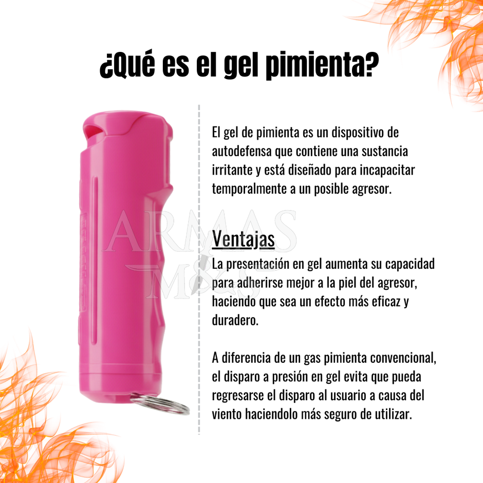 Gel Pimienta SABRERED con Seguro Flip Top y Funda de Snap Clip