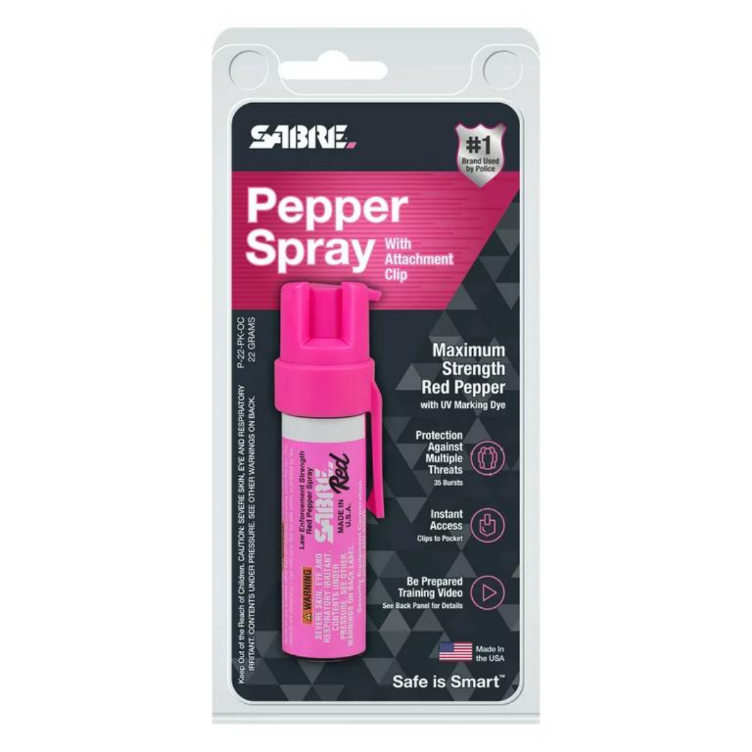 Spray Pimienta SABRERED con clip para cinturón. Disparo en chorro