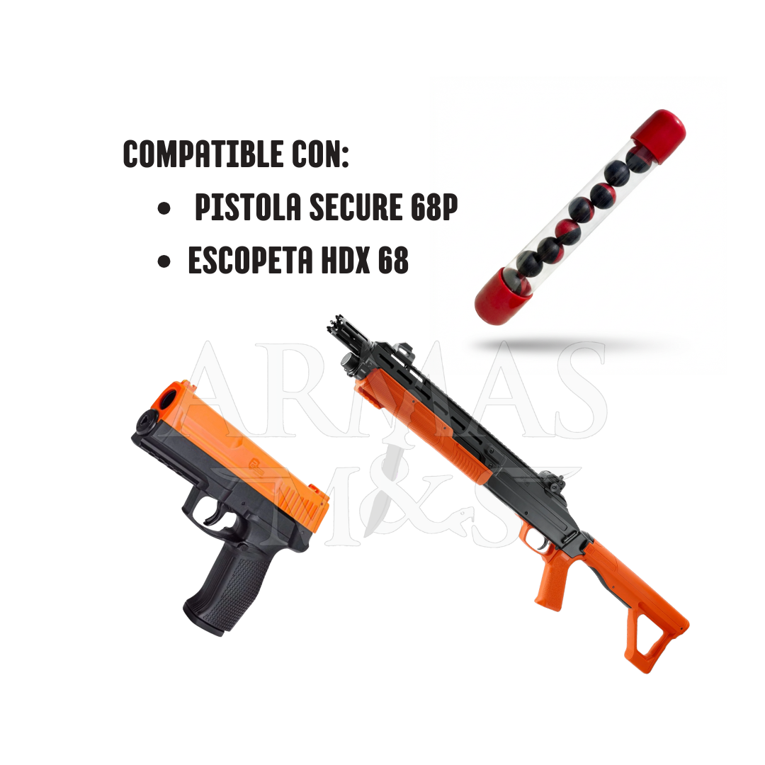 Munición Cal .68 de Pimienta con Núcleo Metálico | 10pzas