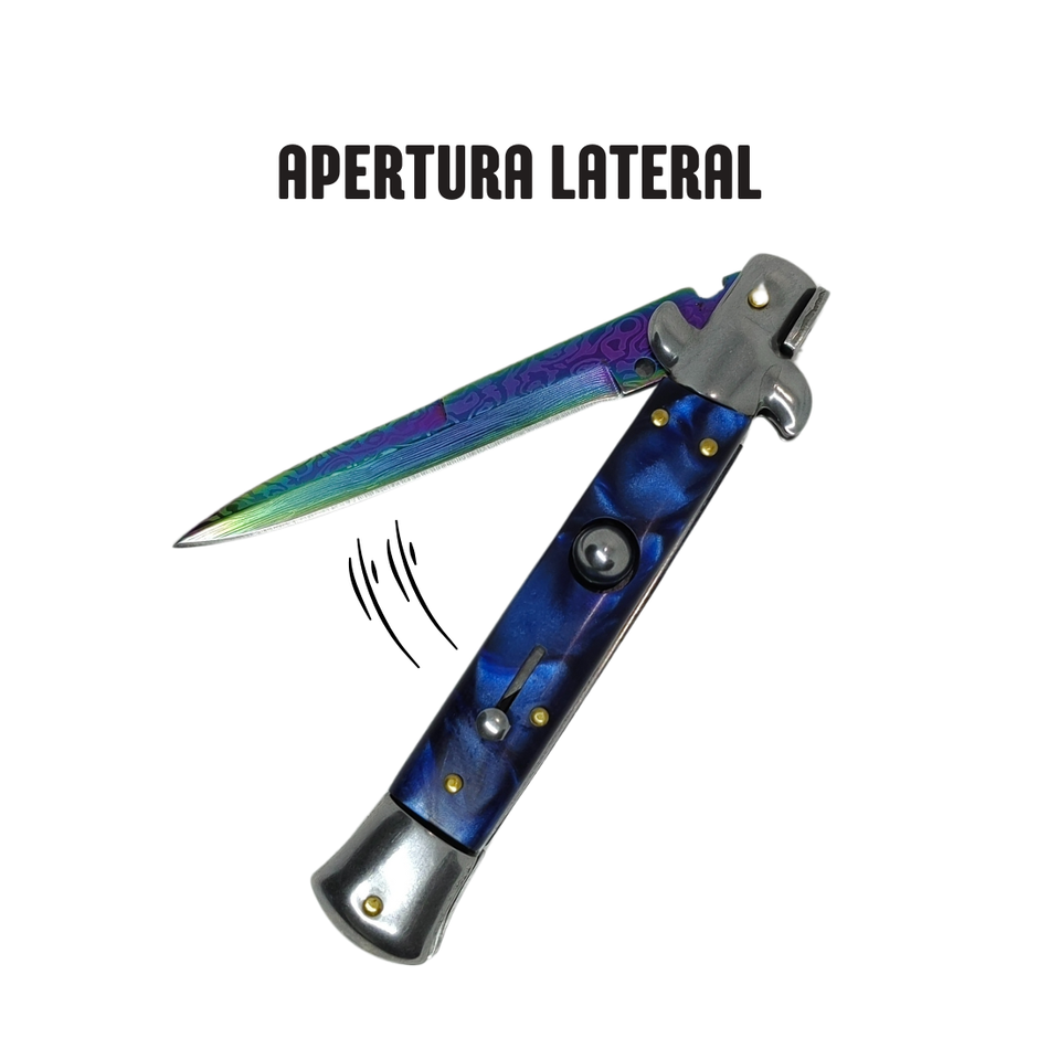 Navaja Stiletto Clásica Automática Tornasol Mictlán