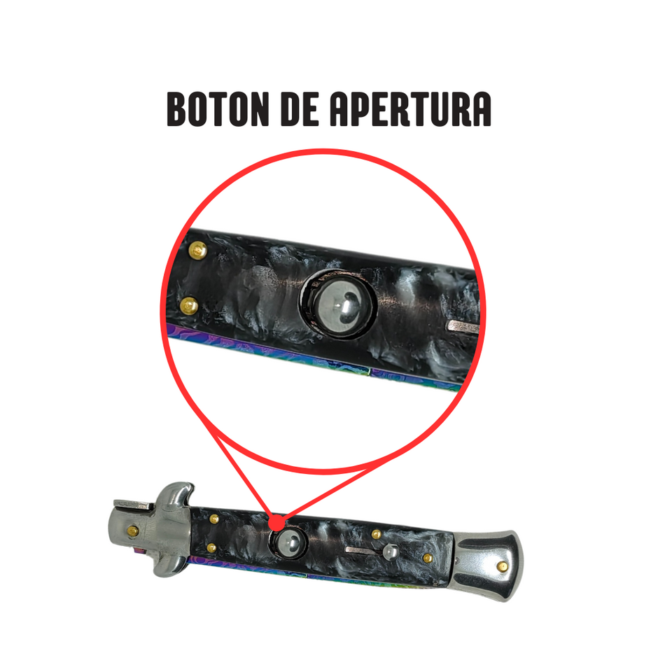 Navaja Stiletto Clásica Automática Tornasol Mictlán