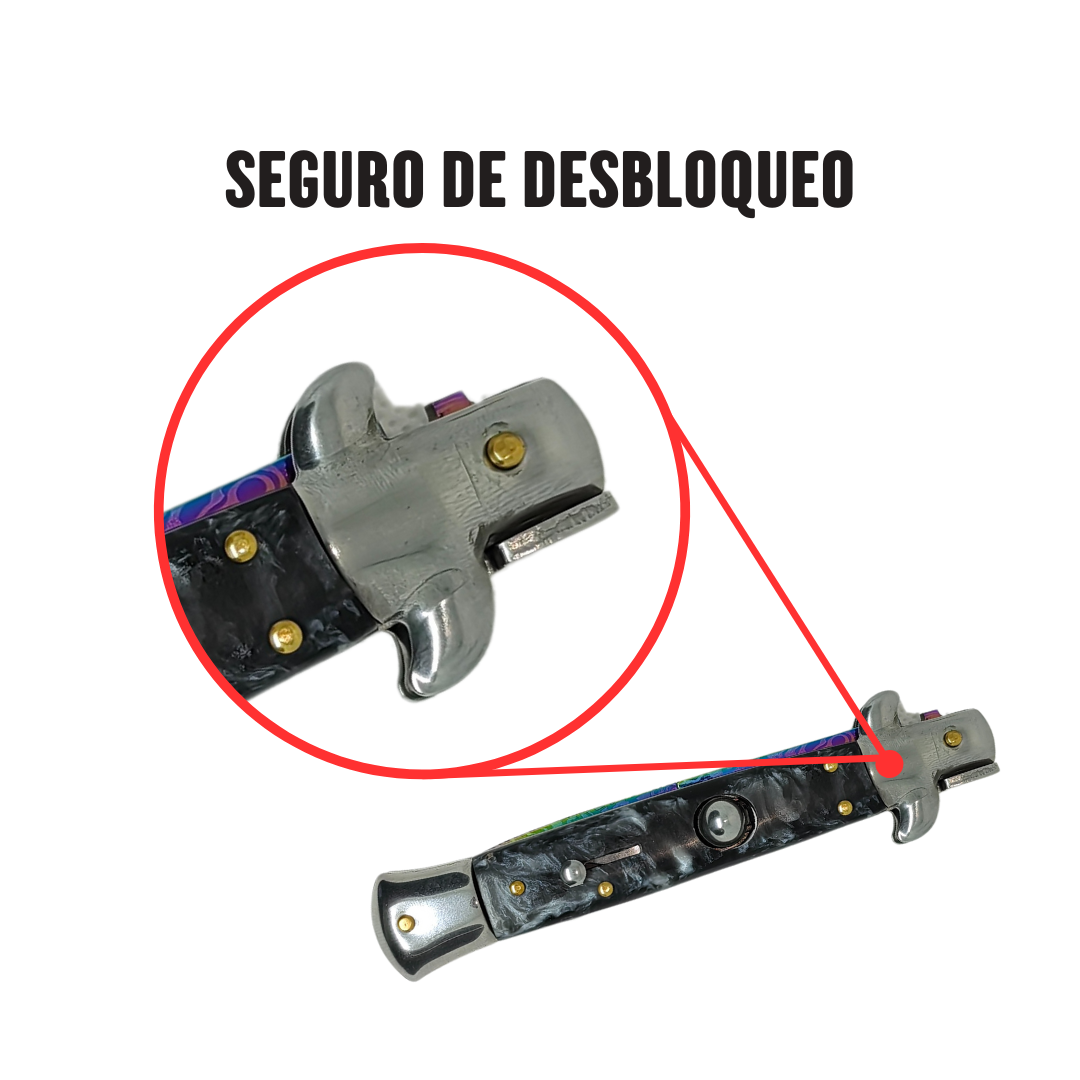 Navaja Stiletto Clásica Automática Tornasol Mictlán