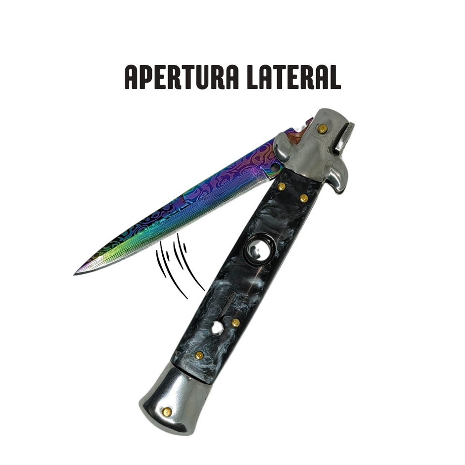 Navaja Stiletto Clásica Automática Tornasol Mictlán