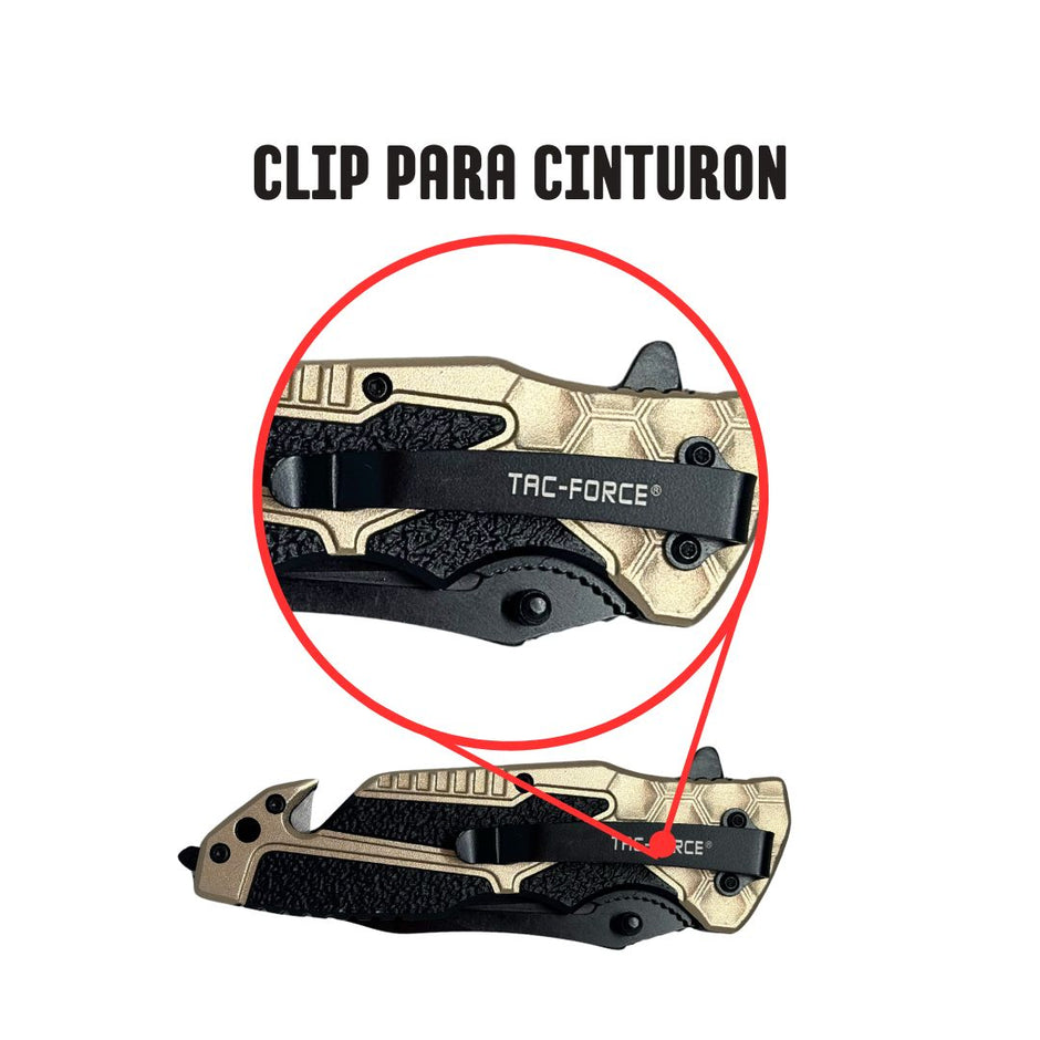Navaja Tactica Tac-Force con Rompe Cristales y Cortacinturones