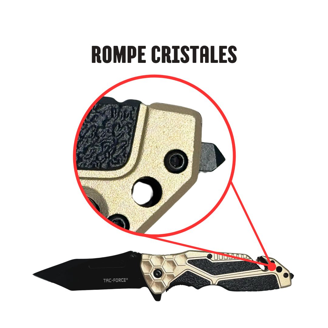 Navaja Tactica Tac-Force con Rompe Cristales y Cortacinturones