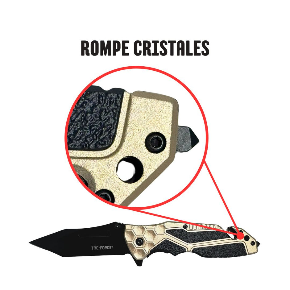 Navaja Tactica Tac-Force con Rompe Cristales y Cortacinturones