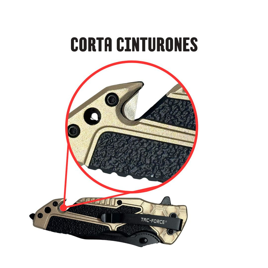 Navaja Tactica Tac-Force con Rompe Cristales y Cortacinturones