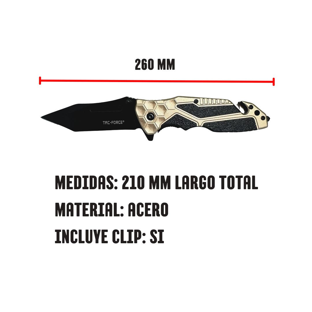 Navaja Tactica Tac-Force con Rompe Cristales y Cortacinturones