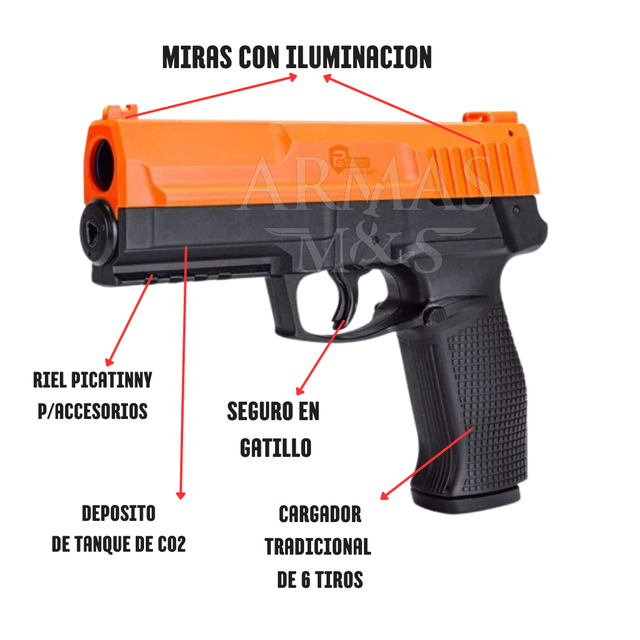 Pistola Traumática De Protección Secure 68P Gas Pimienta Umarex cal. 68