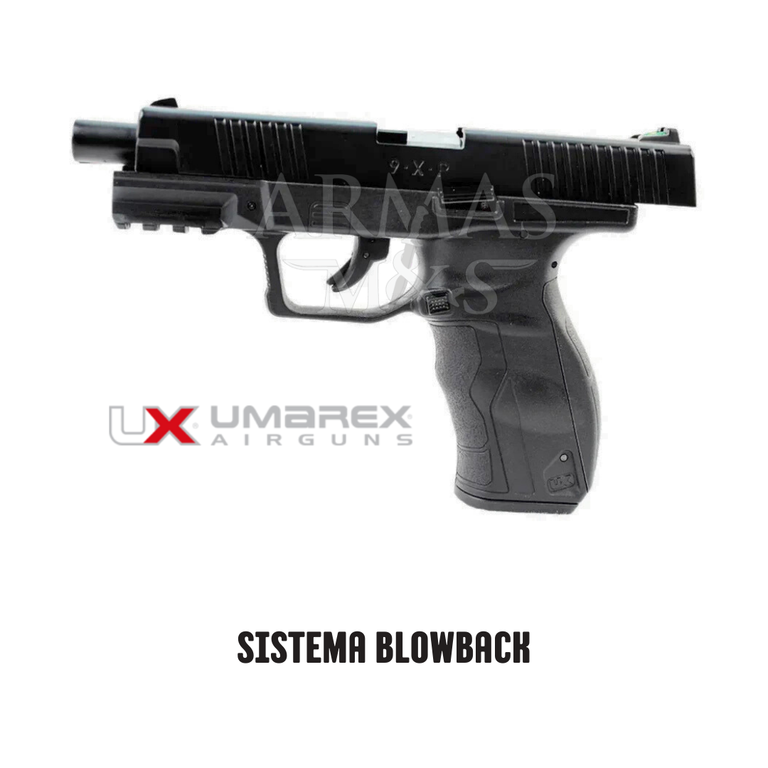 Pistola UMAREX 9XP Negra 4.5mm Cal .177 Blowback