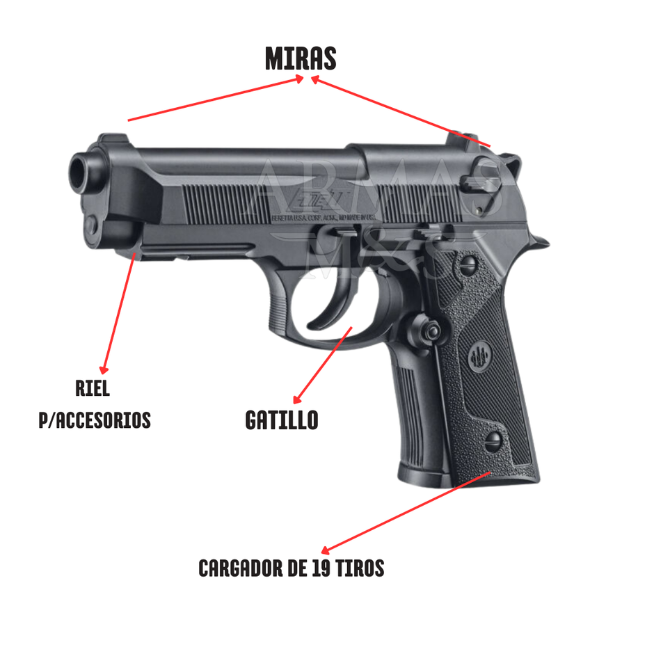 Pistola Umarex Beretta Elite II CO₂ 4.5 mm