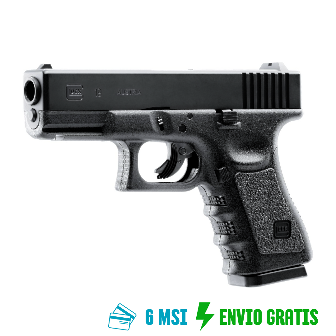 Pistola GLOCK 19 GEN3 Negra CO2 BBs Cal. .177 4.5mm 410 fps
