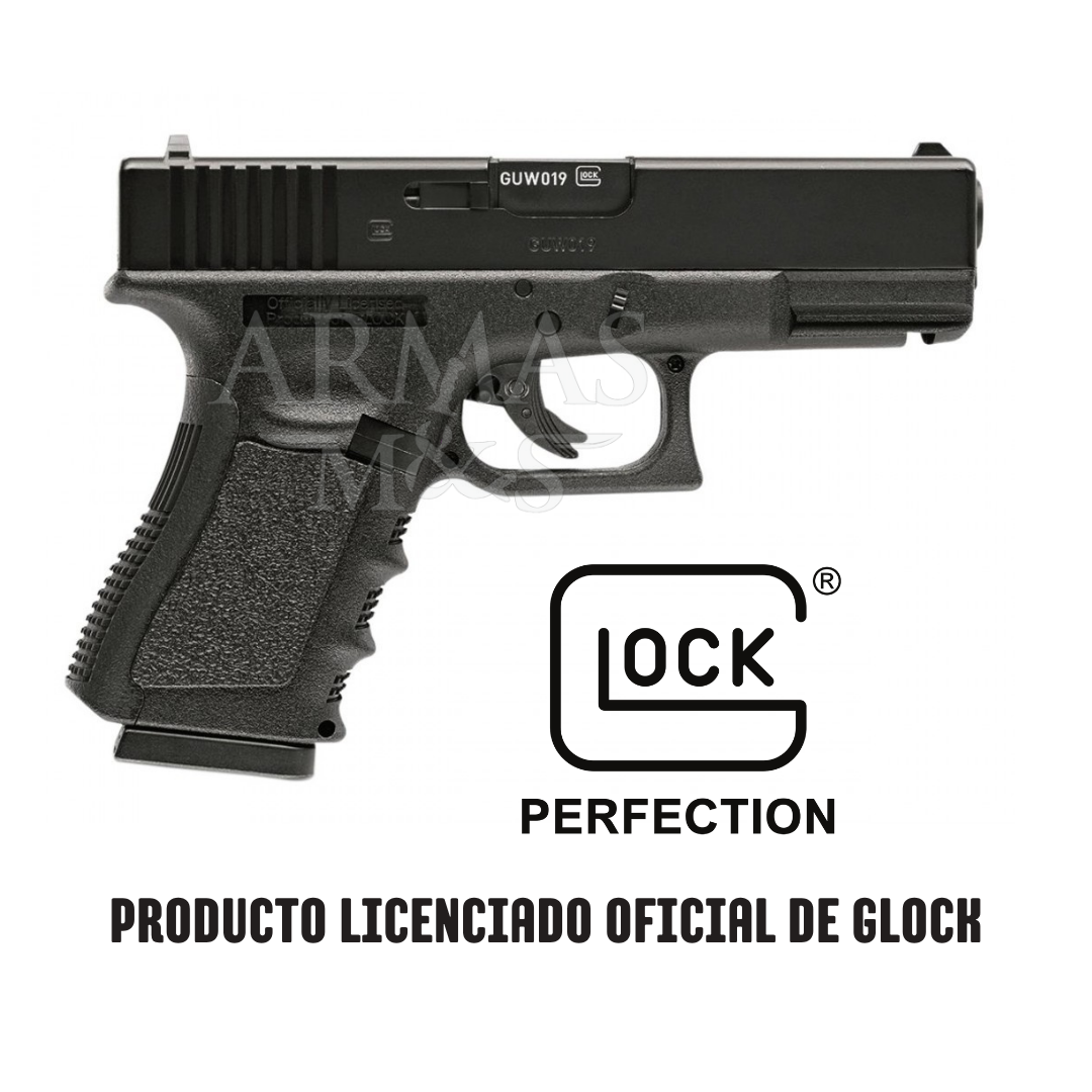 Pistola GLOCK 19 GEN3 Negra CO2 BBs Cal. .177 4.5mm 410 fps