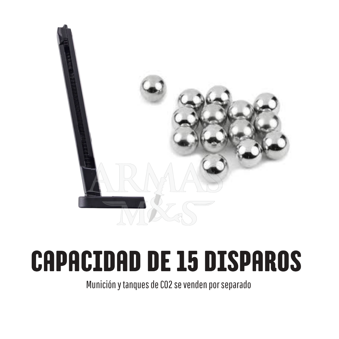 Pistola GLOCK 19 GEN3 Negra CO2 BBs Cal. .177 4.5mm 410 fps