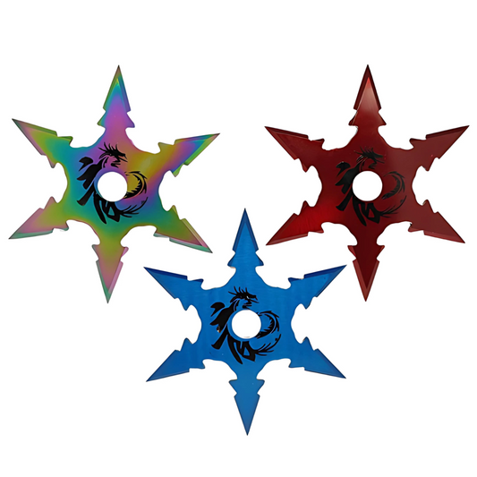 Shurikens Tri Color / Estrellas Ninja, 3 Piezas