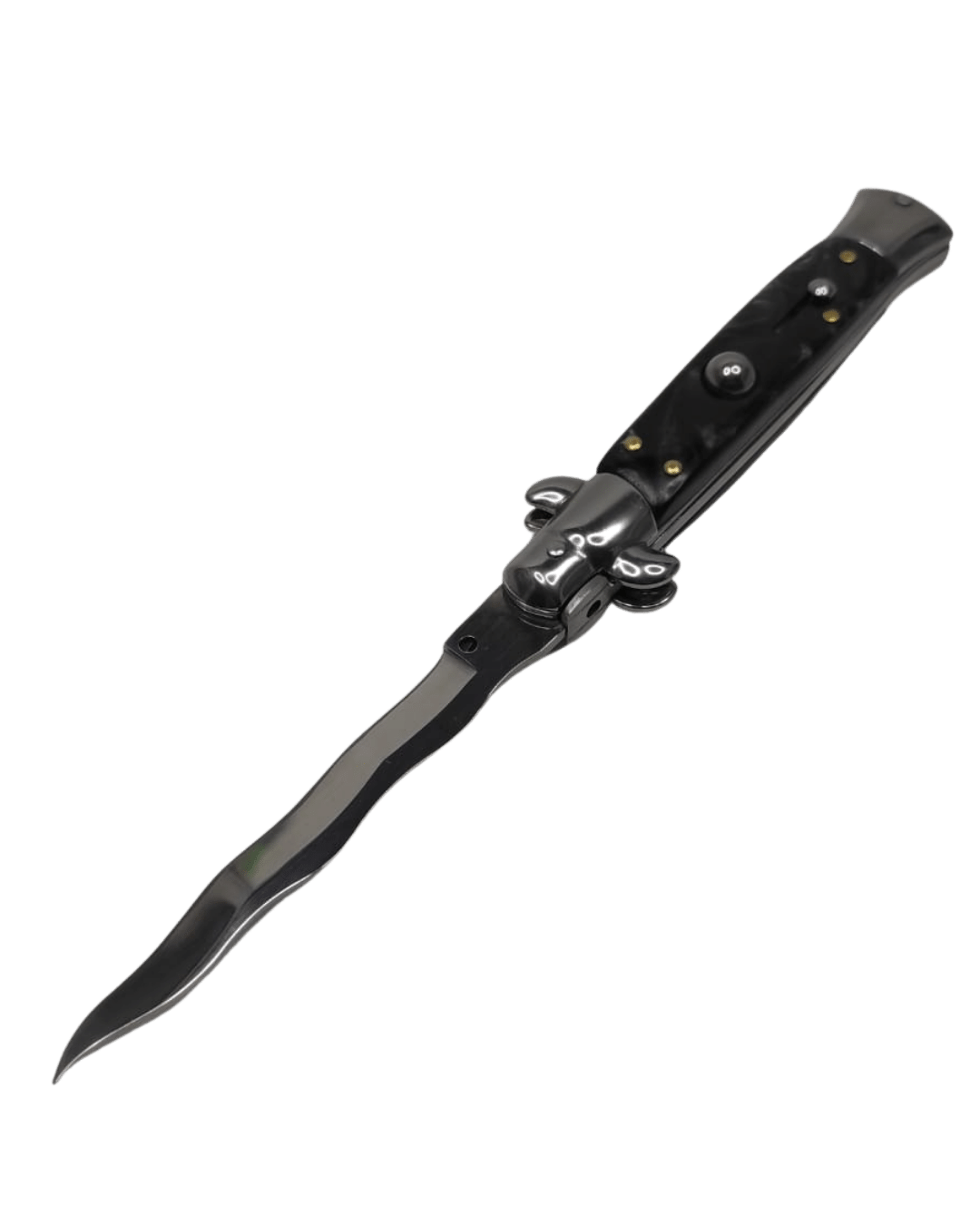 Navaja Stiletto Clásica Automática de hoja curva