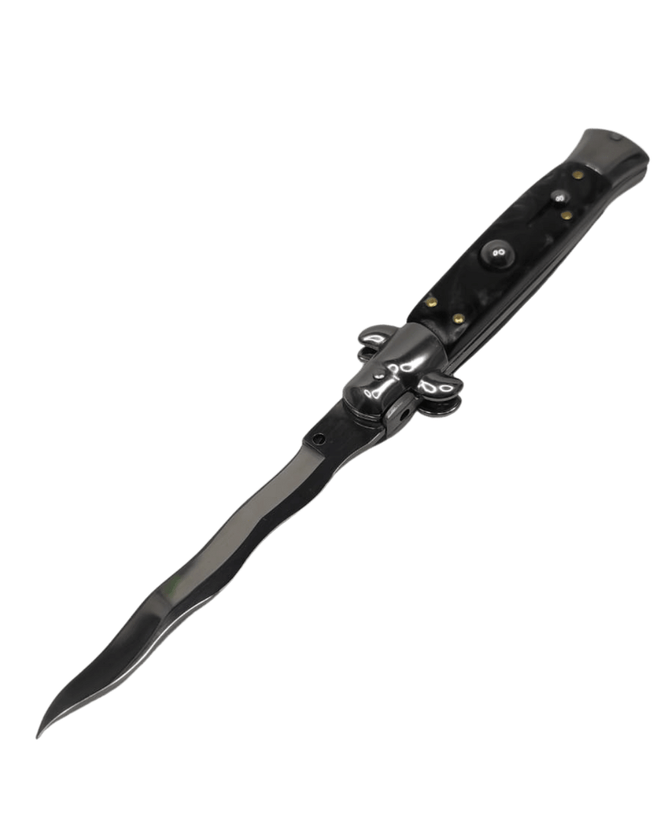 Navaja Stiletto Clásica Automática de hoja curva
