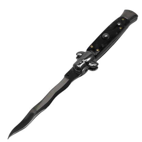 Navaja Stiletto Clásica Automática de hoja curva