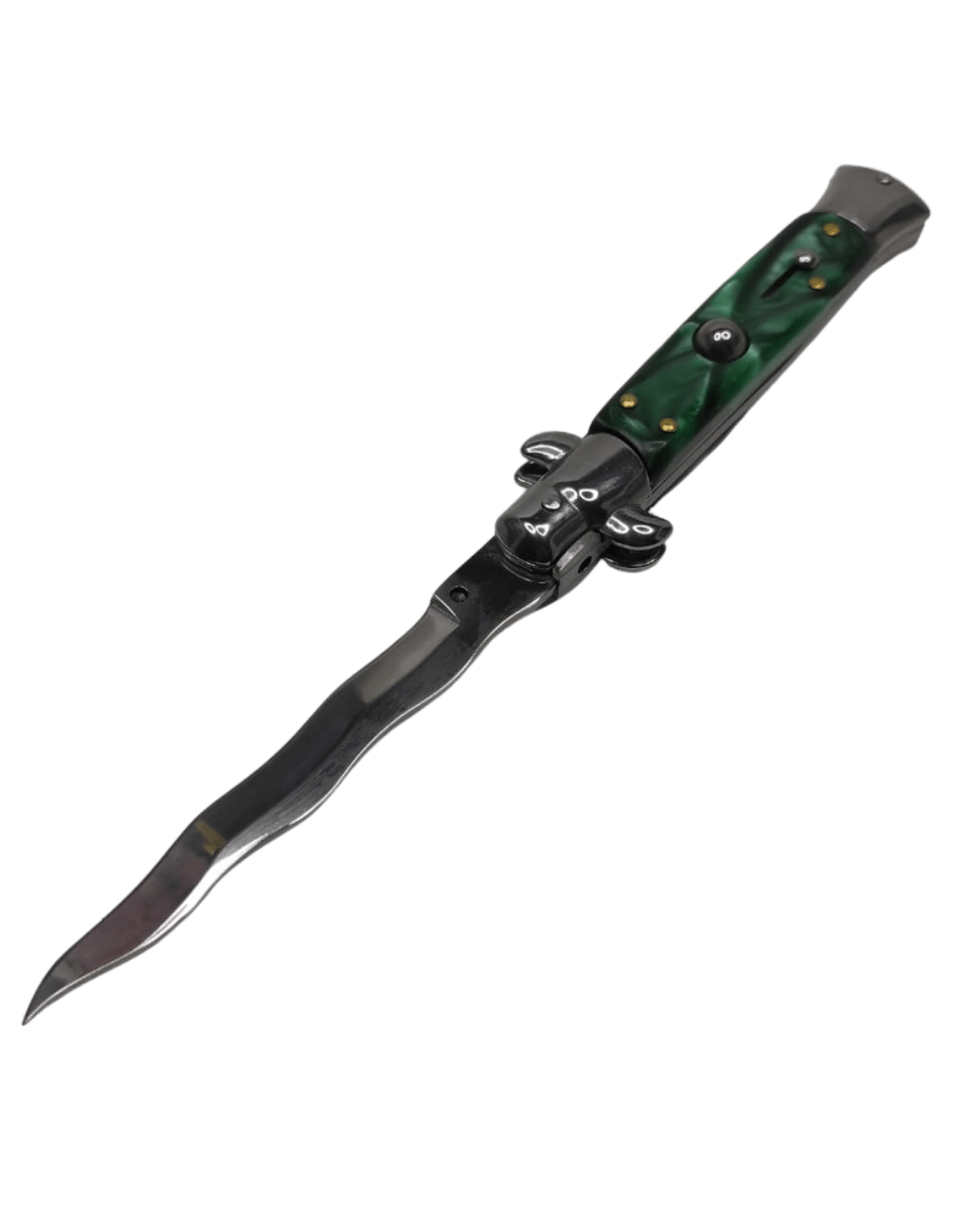 Navaja Stiletto Clásica Automática de hoja curva