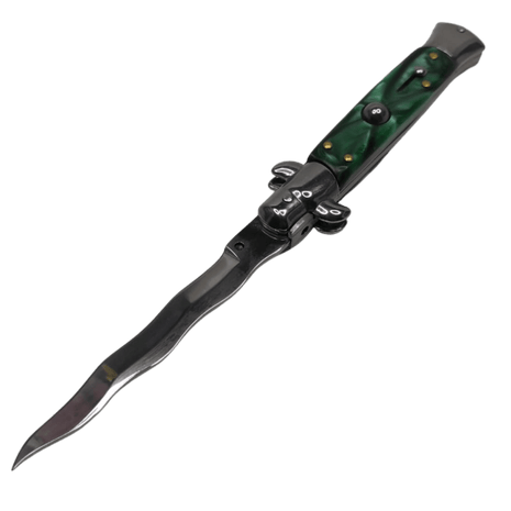 Navaja Stiletto Clásica Automática de hoja curva