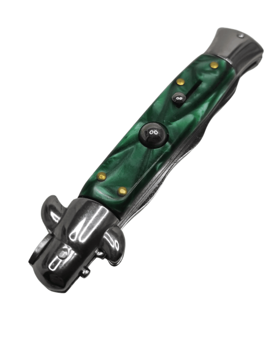 Navaja Stiletto Clásica Automática de hoja curva