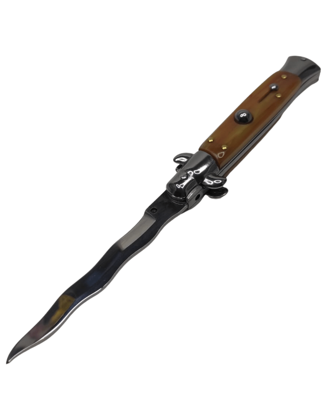 Navaja Stiletto Clásica Automática de hoja curva