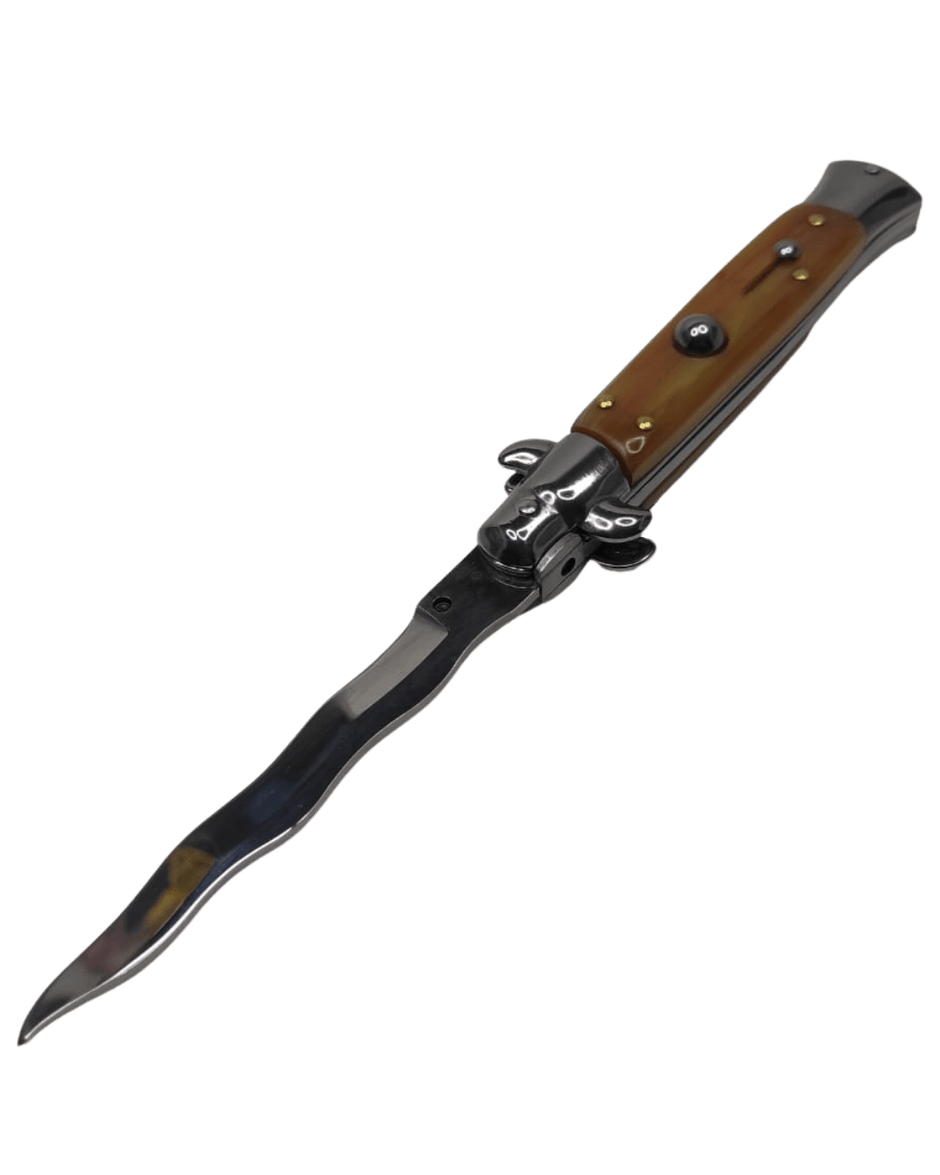 Navaja Stiletto Clásica Automática de hoja curva