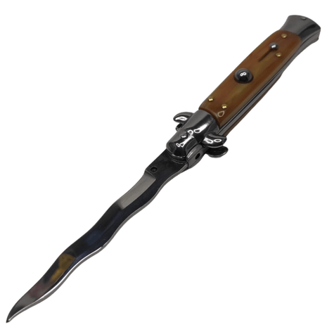 Navaja Stiletto Clásica Automática de hoja curva