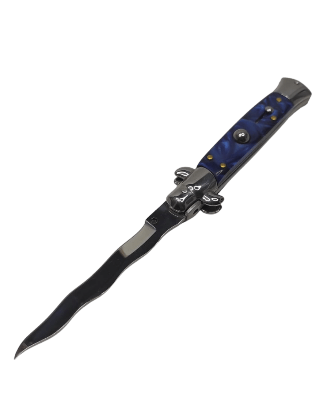 Navaja Stiletto Clásica Automática de hoja curva