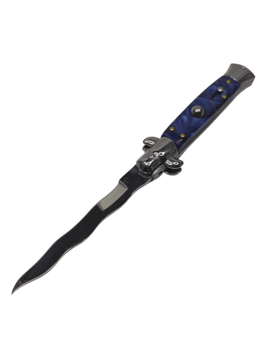 Navaja Stiletto Clásica Automática de hoja curva