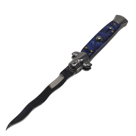 Navaja Stiletto Clásica Automática de hoja curva